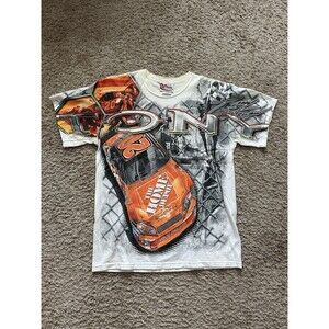 Vintage Home Depot Tony Stewart Shirt Mens M White NASCAR Halo #20 Chase Auth